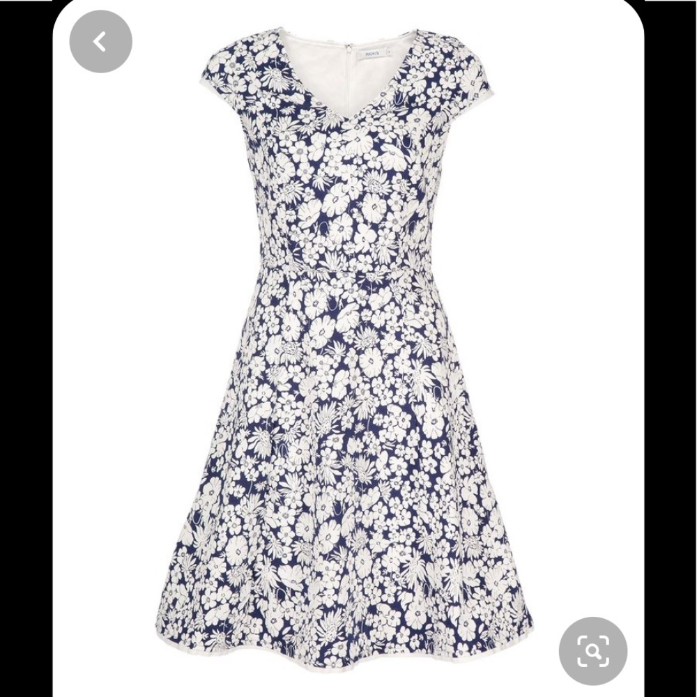 BOGO Blue/White Floral Fit & Flare Style Dress